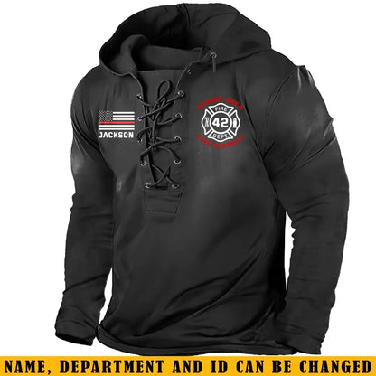 Personalized US Firefighter Custom Local Name And Number Long Sleeves Hoodie 3D Printed TAQ1284