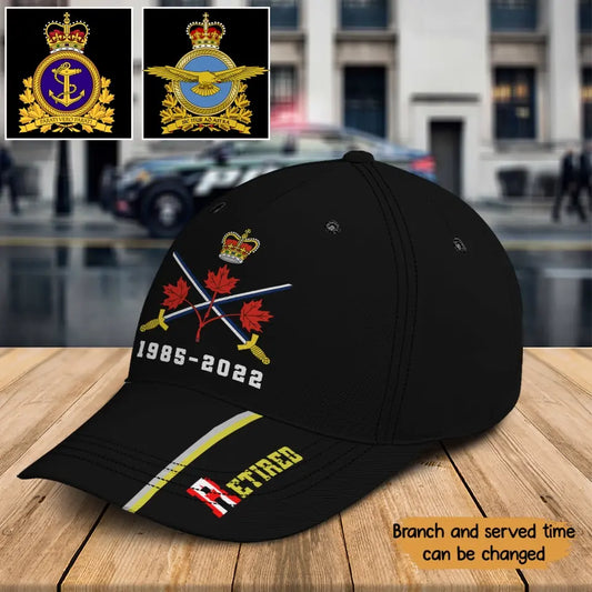 Personalized Retired Canadian Veteran Logo Custom Service Time Cap 3D Printed TAQ1369