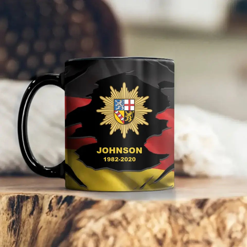 Personalized German Police Logo Custom Name & Time Mug Printed TAQ1361