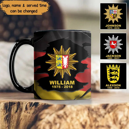 Personalized German Police Logo Custom Name & Time Mug Printed TAQ1361