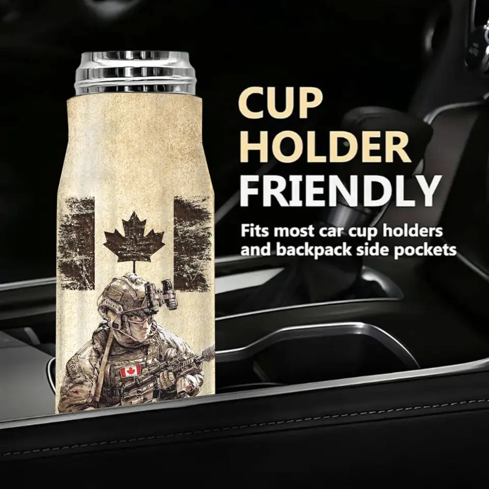 Personalized Canadian Veteran Custom Rank & Name Bullet Tumbler Printed TAQ1456