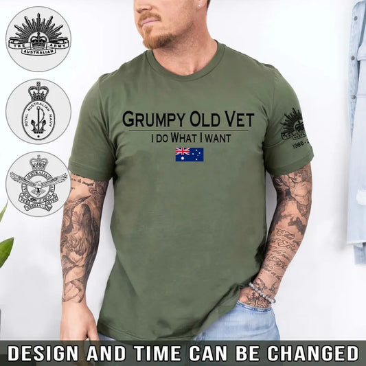 Personalized Grumpy Old Vet I Do What I Want Australian Veteran T-shirt Printed TAQ1633