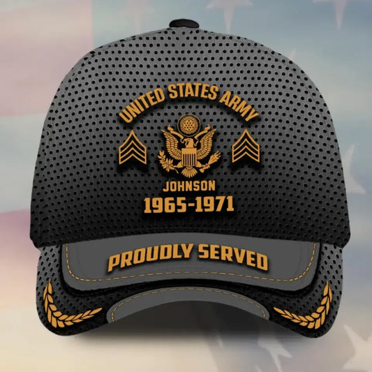 Personalized U.S Veteran Proudly Served Cap All Over Printed SS2108