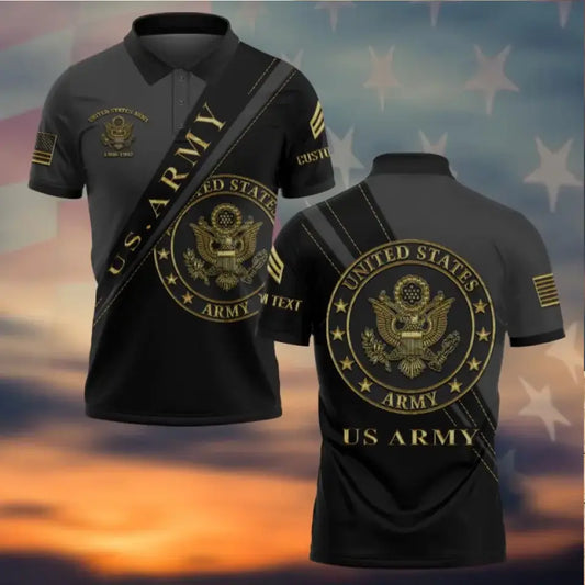 Personalized US Veteran/Soldier Polo Shirt Printed SS72108