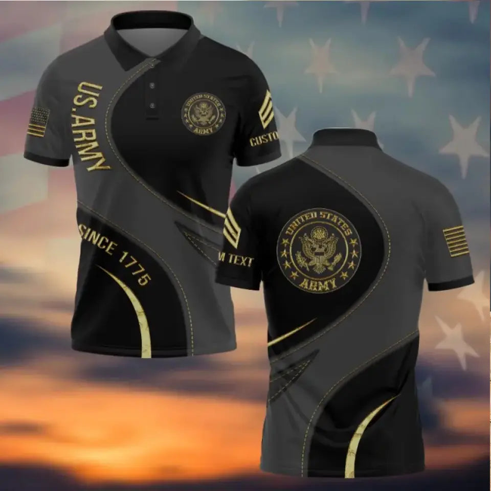 Personalized US Veteran/Soldier Polo Shirt Printed SS102108