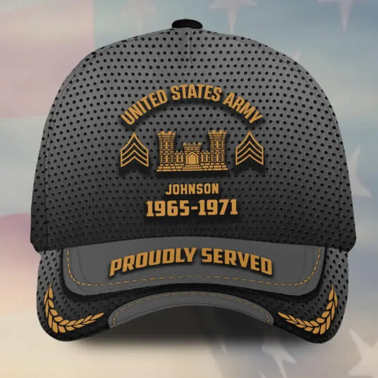 Personalized U.S Veteran Army Branches Cap All Over Printed SS42108