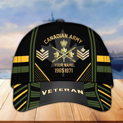 Premium Personalized Canadian Veteran/Soldier Cap All Over Printed SS2008