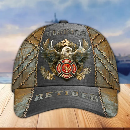 Premium American Pride US Retired US Firefighter Cap Printed SS2108