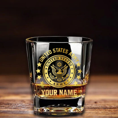 Personalized US Veteran/Soldier Printed Whiskey Glass SS2908